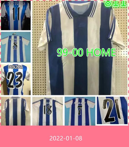 

1999 2000 deportivo de la coruna retro soccer jersey 99 00 coruna valeron makaay bebeto bitinho classic vintage football shirt, Black;yellow