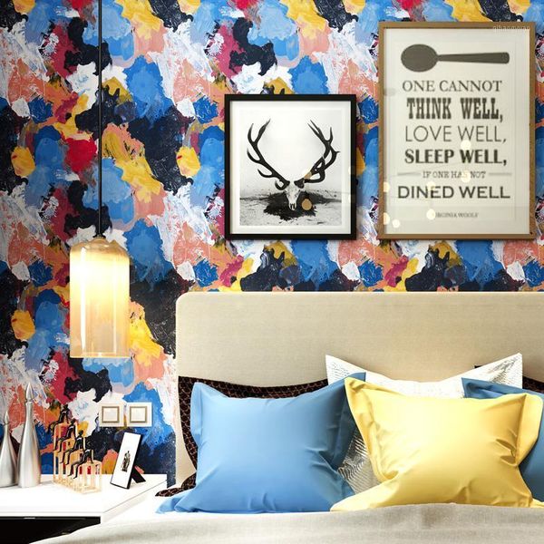 

modern style wallpaper personality abstract oil painting bedroom living room tv background restaurant coffee shop wallpaper1