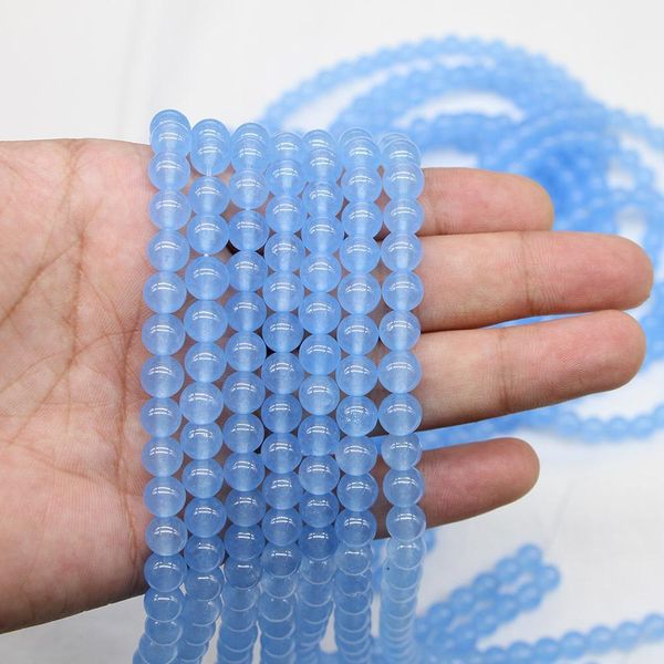 

1strand lot blue quartz crystal stone round beads 4681012mm loose spacer charm bead for jewelry making diy necklace bracelet h bbytng