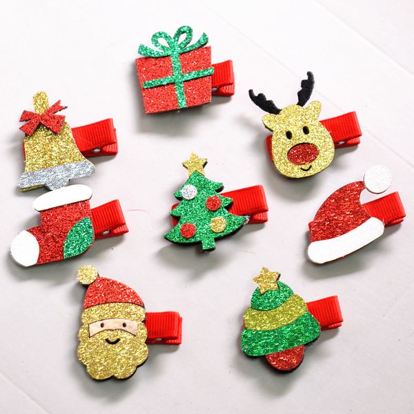 

christmas elk hairpin snowman penguin baby bb clip hair accessories rope new pattern children kid barrettes 0 75xc m2, Slivery;white