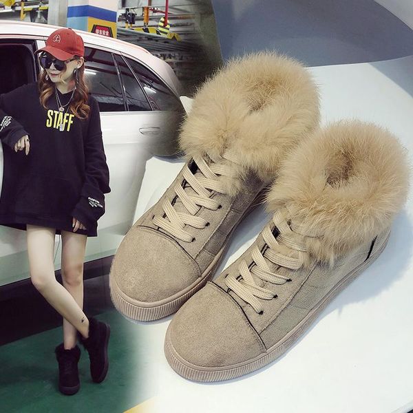 

2021 winter new high-womens snow boots non-slip and wear-resistant womens platform shoes comfortable solid color women shoes, Black