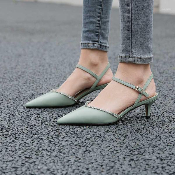 

sweet solid women's sandals fashion thin heels style ankle strap shoes cow leather sandals1, Black
