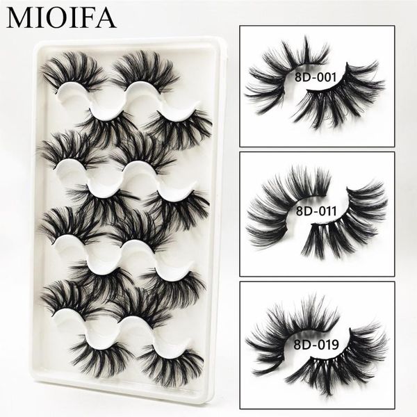 

false eyelashes miofia 8 pairs 25mm cruelty-3d dramatic fluffy lashes dense and gorgeous mink extensions