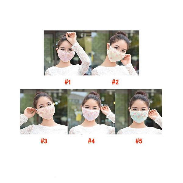 

anti-dust cotton mask woman lace washable sunscreen reusable embroidery cycling face masks yya93
