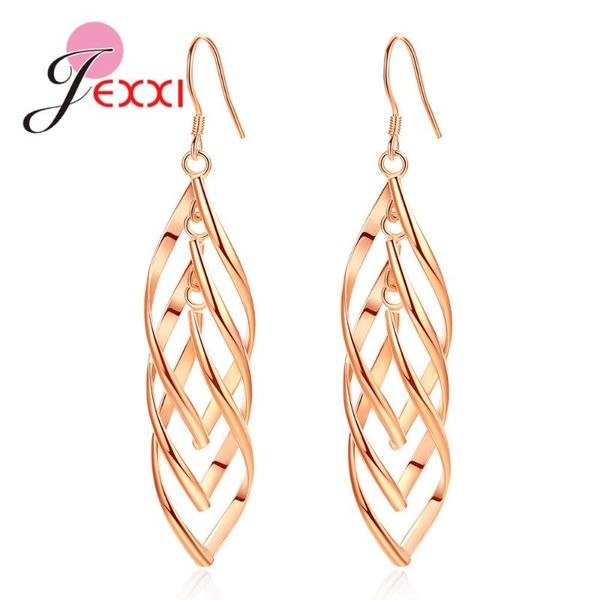

fashion 925 silver earrings for women vintage water ripple tassel french hook ear brincos accessories jewelry simple metal style