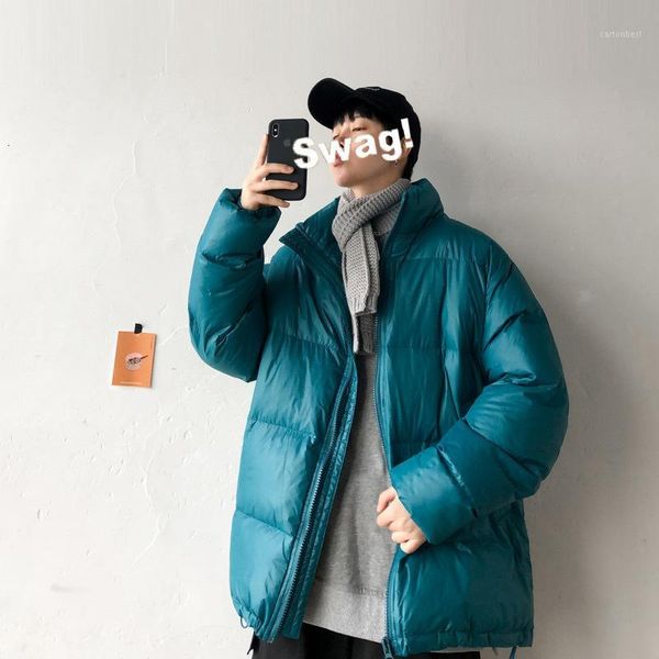 

men's down & parkas 2021 winter waterproof casual in warm snow jackets stand collar thickening cotton-padded clothes male loose coat1, Black