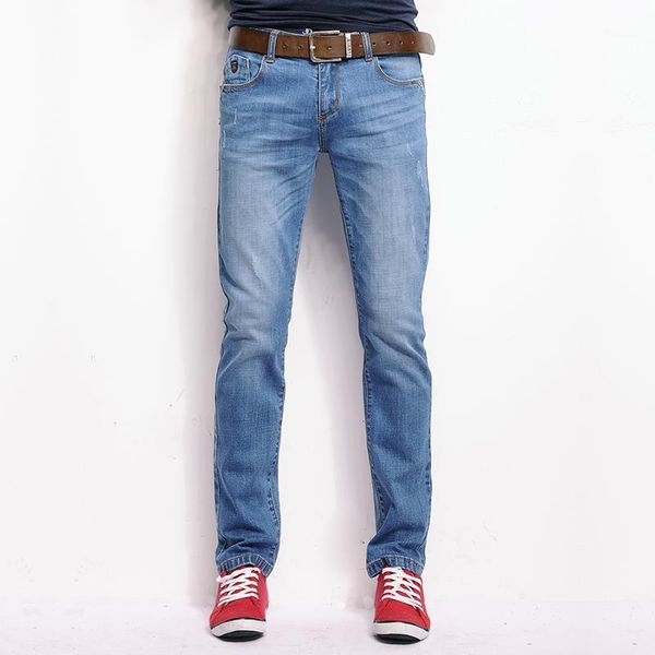 

2020 summer jeans mens ripped jeans for men cotton long denim fashion solid trousers men 28-361, Blue