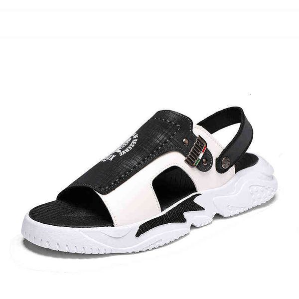 

sandals men's summer slippers fashion wear soft soled non slip beach, Black