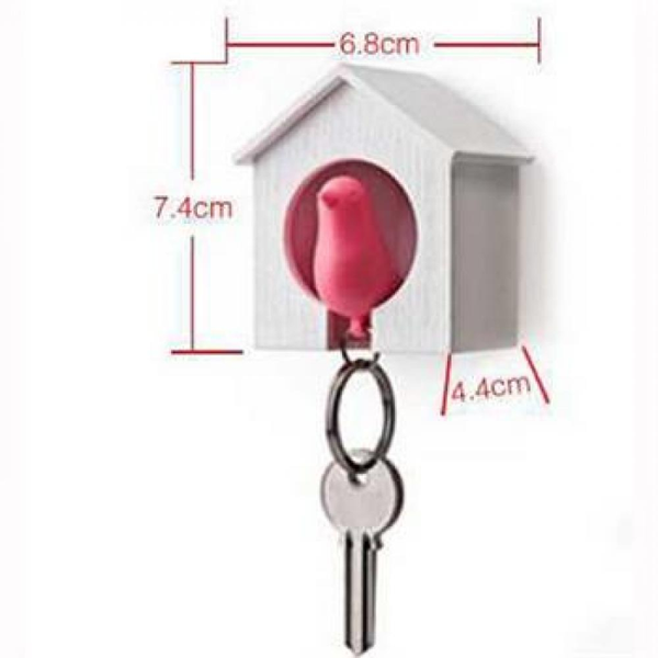 

hooks & rails 1pc cute bird nest sparrow house key chain keyring plastic whistle wall hook holder