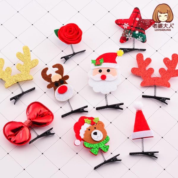 

hair clips his wife christmas gift santa claus tree barrettes headband accessories