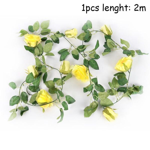 

silk artificial rose vine hanging flowers for wall decoration rattan fake plants leaves garland wedding home decor wmtndh