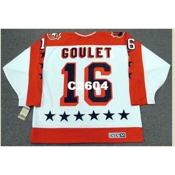 

men #16 michel goulet 1986 wales "all star" ccm vintage retro hockey jersey or custom any name or number retro jersey, Black