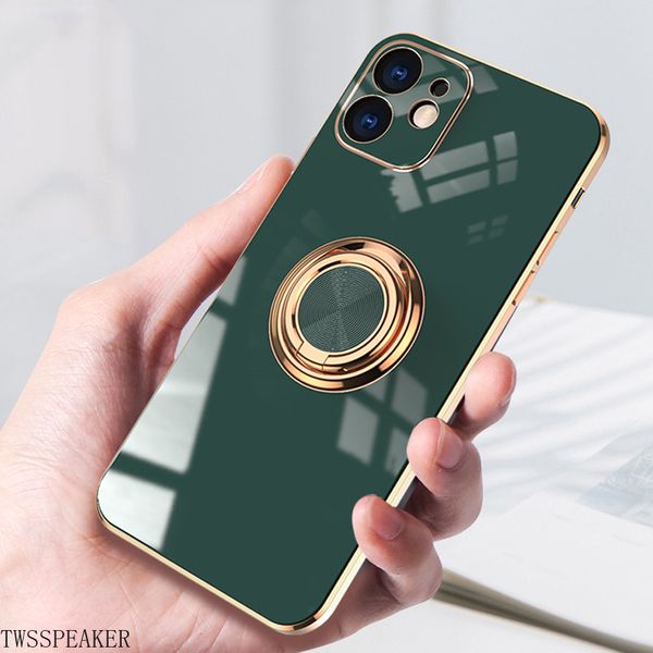 

luxury plating tpu metal ring case for iphone 12 fashion iphone case with stander 2020 iphone11 soft phone covers funda