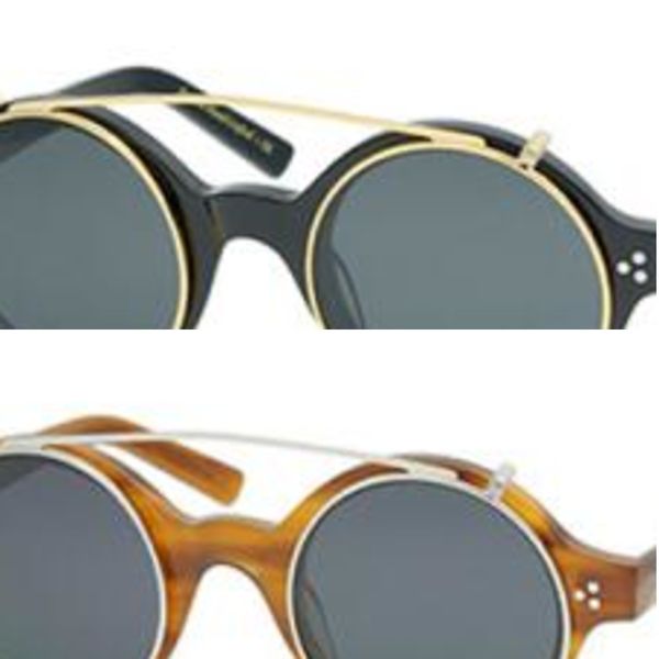 

new round vintage polarized men/women sunglasses uv400 driving glasses double lens can be removed with box