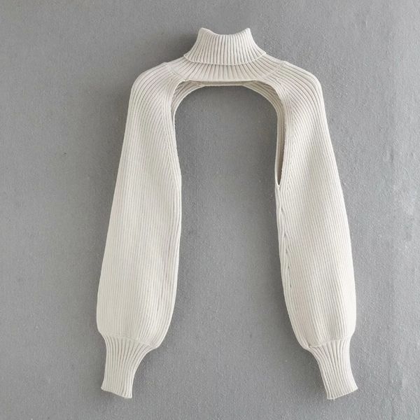 

ebaihui women turtleneck long sleeve knitting sweater casual femme chic design pullover high street lady splicing knitting sweater, White;black