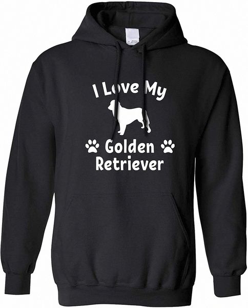 

men's hoodies sweatshirts dog owner hoodie i love my golden retriever l4q6#, Black