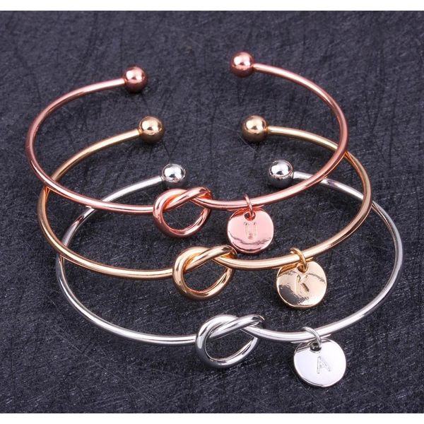 

26 letter rose gold silver gold love knot bracelet bangle girl will you be my bridesmaid jewelry personality r sqcbjz beauty888, Black