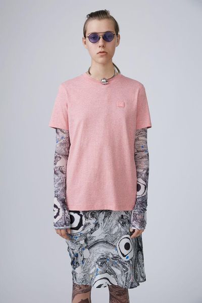 

spring summer style new studios ac smile face t shirt northern europe brand pure colour cotton short sleeve t shirts tee, White