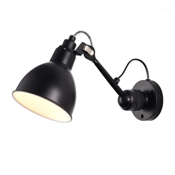 

nordic personality simple bedroom retro industrial air corridor l apartment bedroom bedside swing led wall lamp1