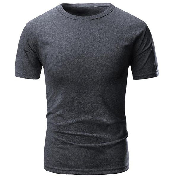 

goods in great demandfashion solid color round neck short sleeve men's summer casual slim-fit t-shirt, White;black