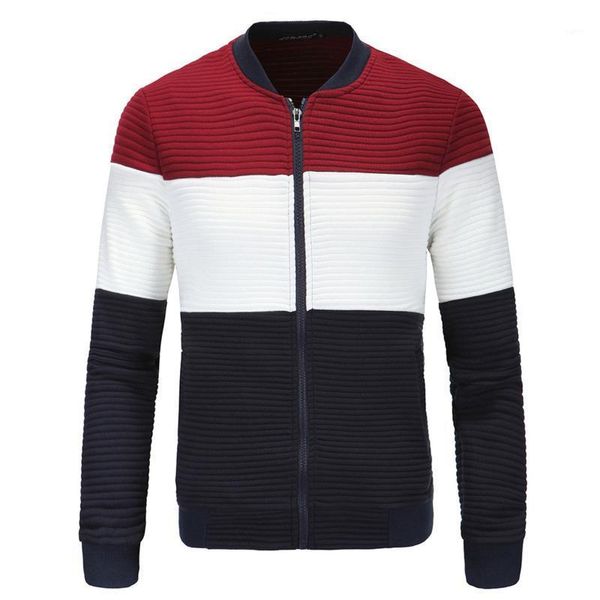 

new mens stitching colour casual jacket coat fashion stand collar slim jackets outerwear male 4 colour1, Black;brown