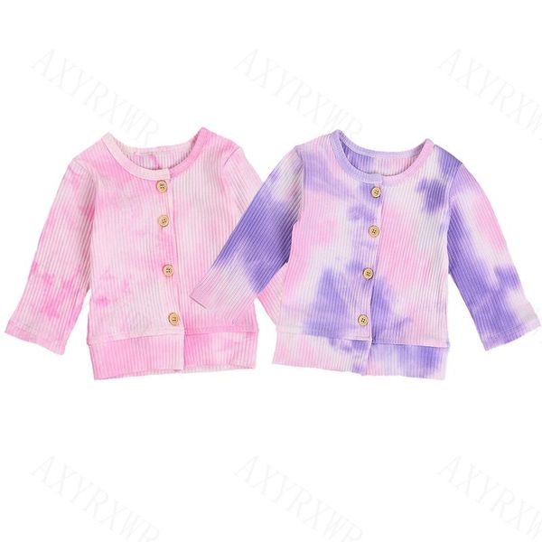 

jackets born infant kid baby girls boys autumn tie dye button cardigan sweater clothing knitted outerwear warm, Blue;gray