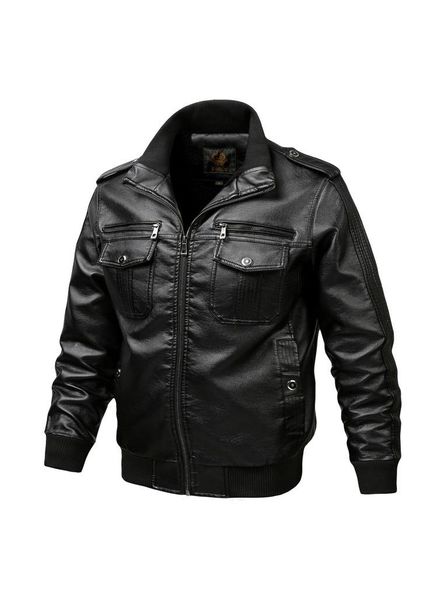 

mens fashion pu leather jackets hooded pilot jacket streetwear clothing long sleeve zipper men's outerwear coats plus size, Black;brown