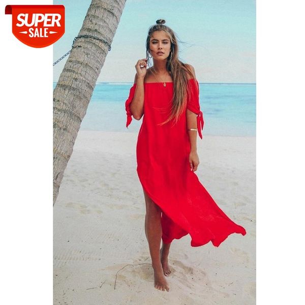

meihuida 2019 womens long maxi transparent summer dress beach long split dresses off shoulder bikini cover up swimwear beachwear #ku3a, White;black