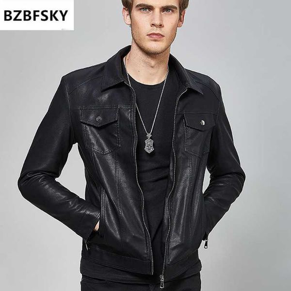 

mens pu leather jackets men coats male motorcycle leather jacket casual slim pockets design black outerwear jaqueta de couro
