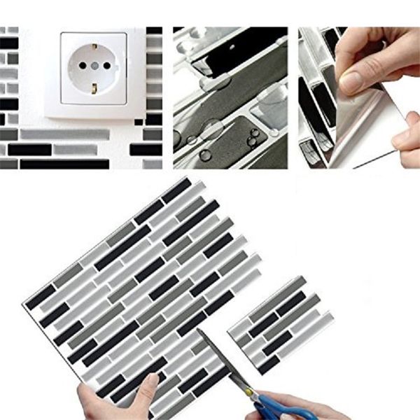 

mosaic self adhesive tile backs plash wall sticker bathroom kitchen home decor diy sticker for home kitchen decor 27.9x23.5cm