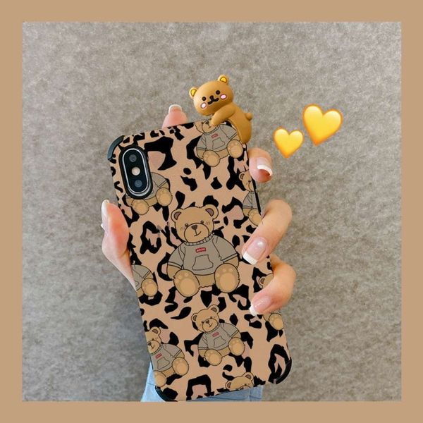 

leopard bear for 11 mobile phone shell vip 12 silicone 11promax soft shell 12mini x female 6s personality 12pro trend xr creative 8plus4fre