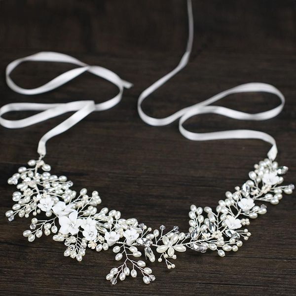 

handmade vintage silver color crystal pearl bridal headband hair accessories wedding headpieces hair vine jewelry ornaments, Golden;silver