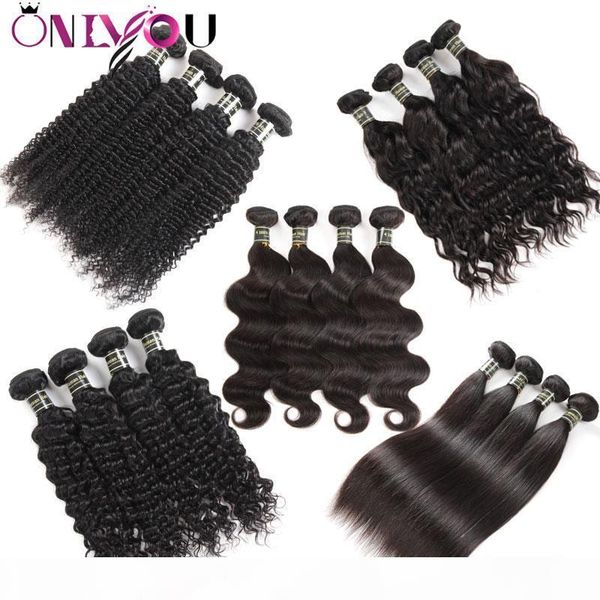 

brazilian virgin hair body wave straight deep water wave kinkly curly human hair extensions 10a grade weft weave 3 4 bundles natural black