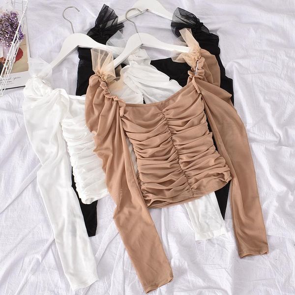 

vintage lace long sleeve blouses women kpop korean one word collar tee shirt female autumn shirts camisas mujer black1, White