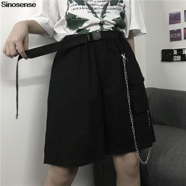 

casual sports shorts korean loose bf straight five-point summer cargo shorts streetwear hip hop high waist bike 3xl1, White;black
