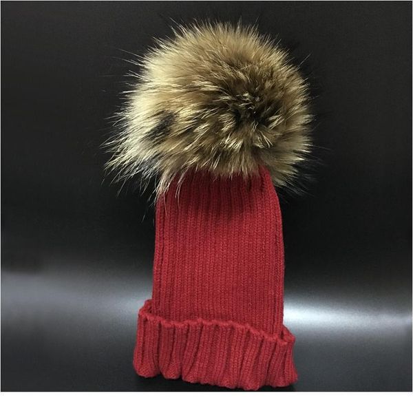 

2019 new mink and fox fur ball cap pom poms winter hat for women girl 's hat knitted beanies cap b jllgtt