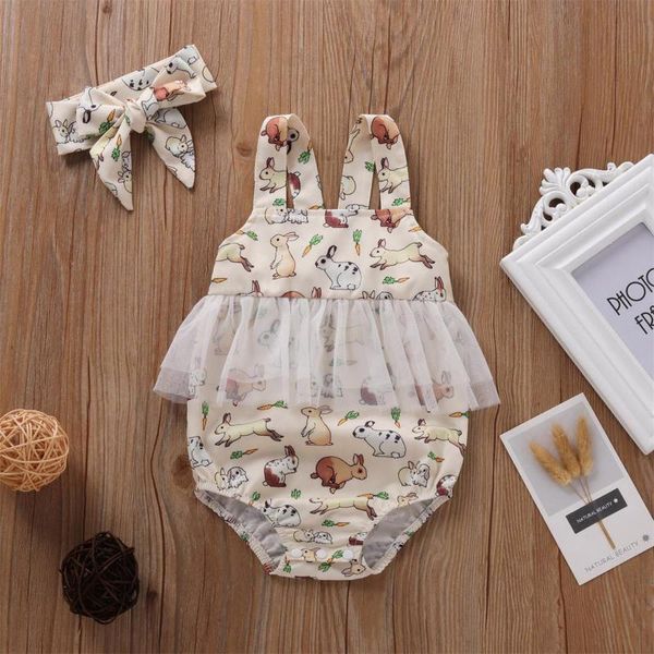 

clothing sets 0-12months babykleding girl infant baby girls cartoon print suspender romper headband outfits set full screen m4, White