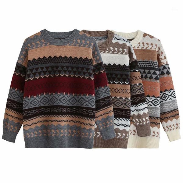 

2020 new women knitted striped o-neck long sleeve fashion casual preppy style sweater femme vetement ropa mujer1, White;black