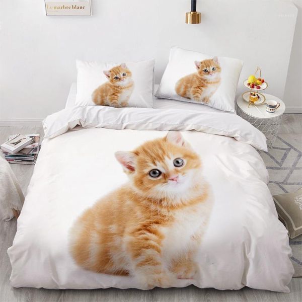 

3d bedding sets green duvet quilt cover set comforter bed linen pillowcase king  173x230cm size dogs pet dog cat1