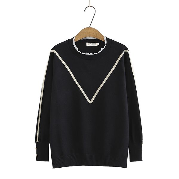 

xl-3xl plus size women's sweaters fall big winter shreds vintage pullovers outerwear ofp0, White;black