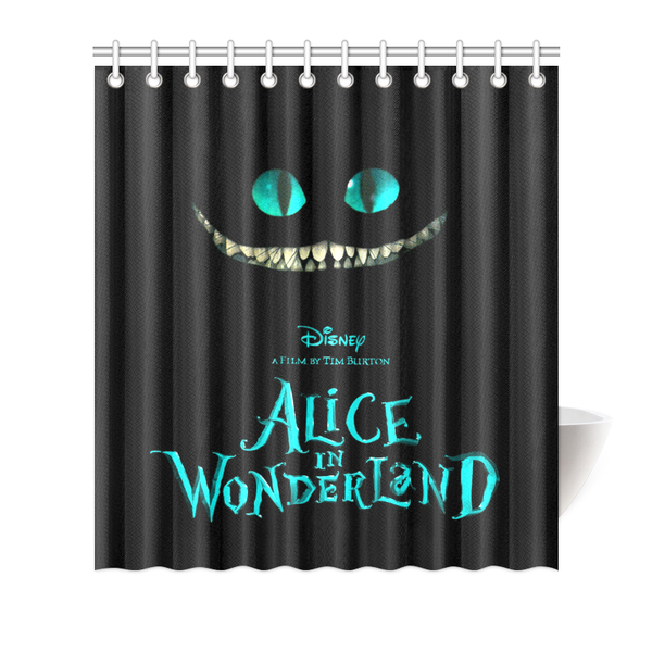 

alice in wonderland polyester durable fabric waterproof shower curtain