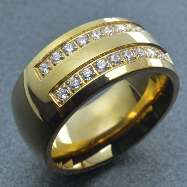 

engagement men's cz gold tone wedding stainless steel ring band r276a size u-z+5, Silver