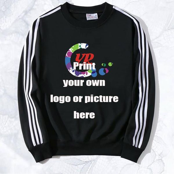 

custom logo sweatshirt three-striped shirt street clothing men and women sweatshirt long sleeve spring and autumn coat, Black