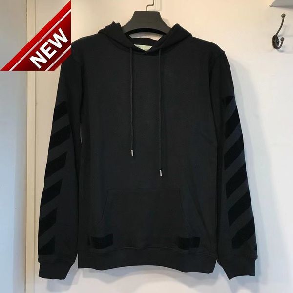 

2022 early spring new off all black flocking arrstyle pullover hoodie
