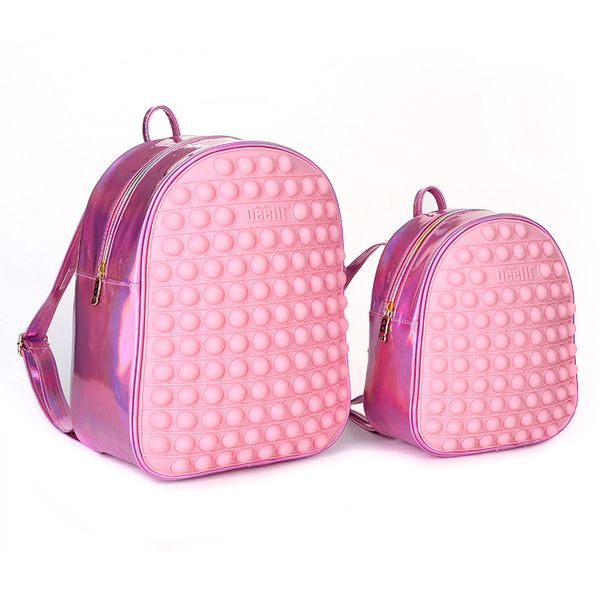 

quality rainbow silicone bubble fidget toy popping fidget book bags push squeeze sensory school bag backpack