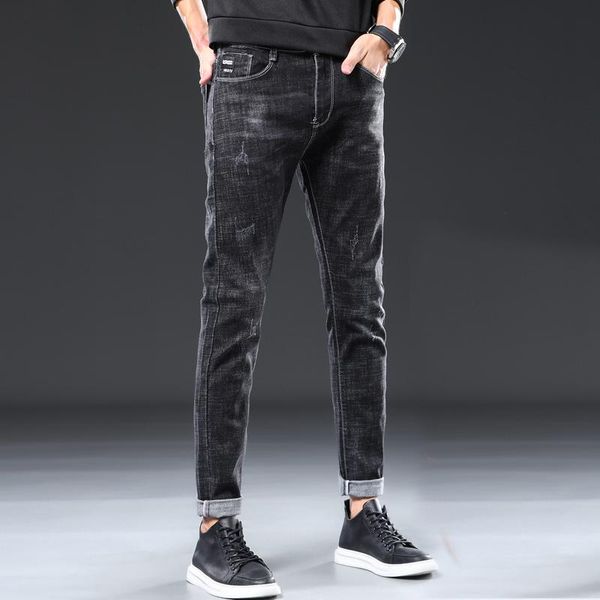 

airgracias black jeans men's brand denim high-quality warmth thick plus velvet trousers winter new scratch trend pants, Blue