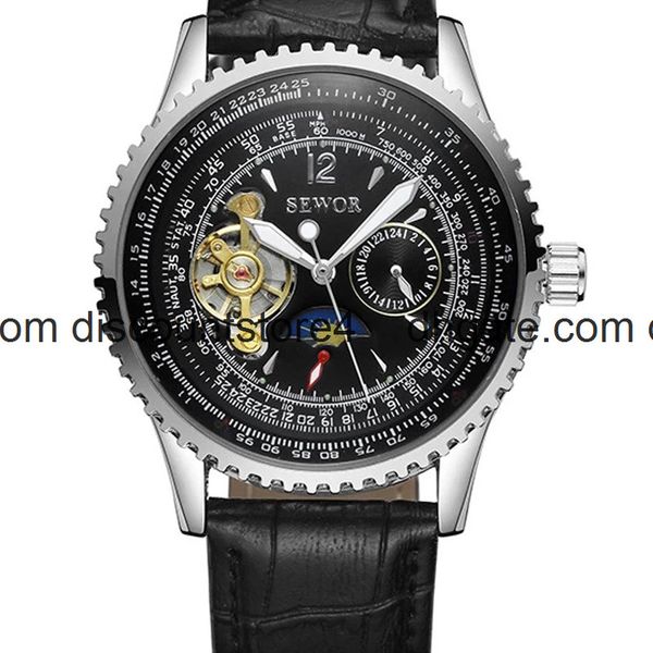 

sewor swarch belt multifunctional sun moon star hollow large flywheel men's business machinery, Slivery;brown