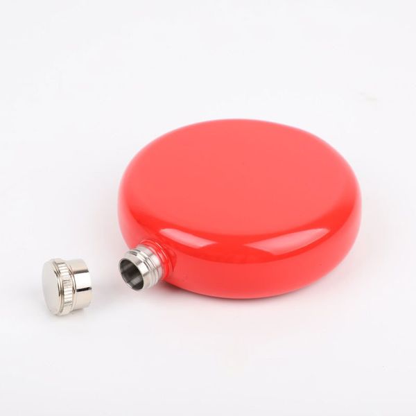

circular stainless steel hip flask man portable flagon simplicity pure color wine pot new pattern fashion 12 5gca j1