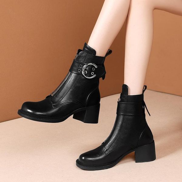 

краткие старинные женские зимние сапоги натуральная кожаная платформа женские высокие каблуки насосы новейшие свадьбы выпускные туфли женщин, Black