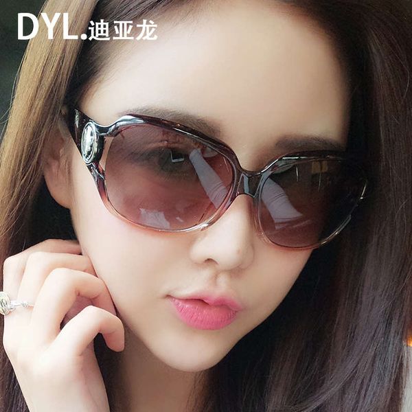 

6hted4w2dialong polarized female 2020 new anti ultraviolet glasses korean version of big round face sunglassesvip4gf3, Black